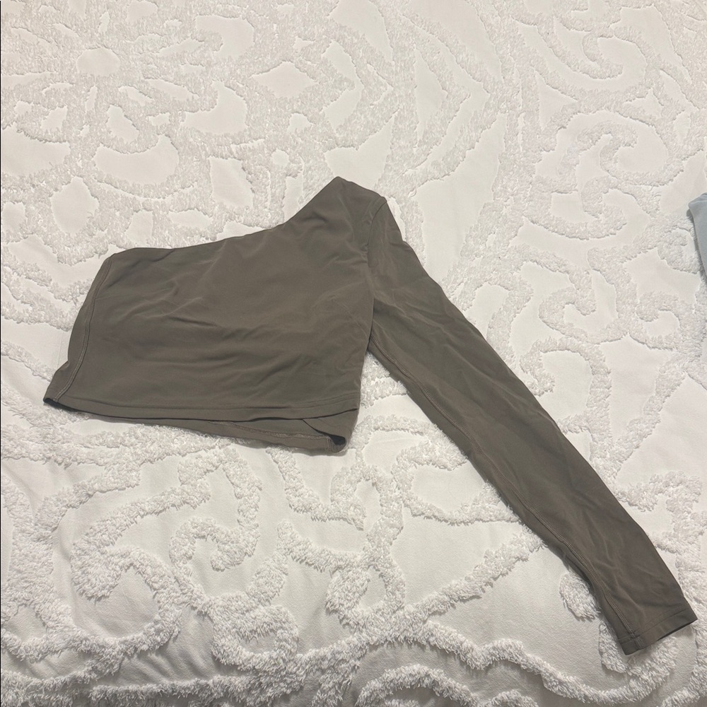 lululemon athletica Brown One-Shoulder Crop Top
